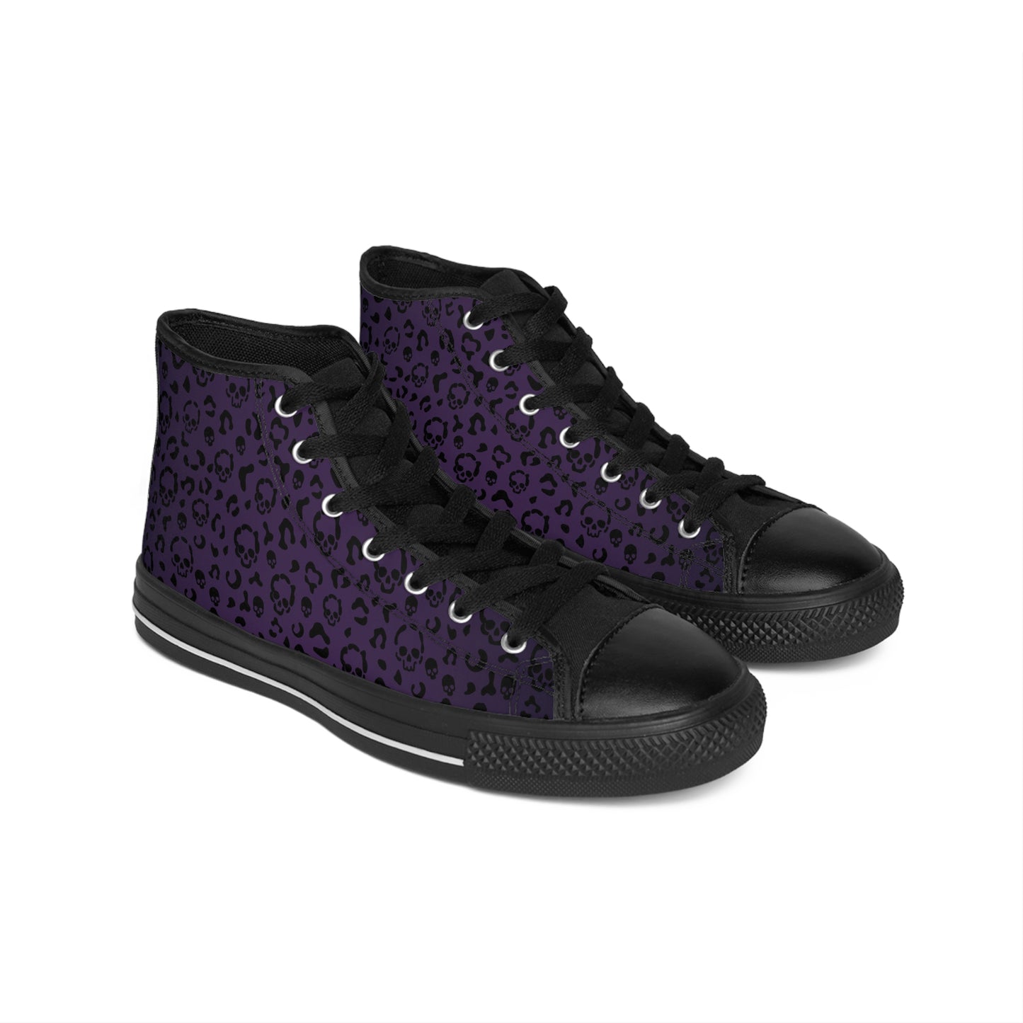 Cheetah Skulls in Purple Classic Sneakers