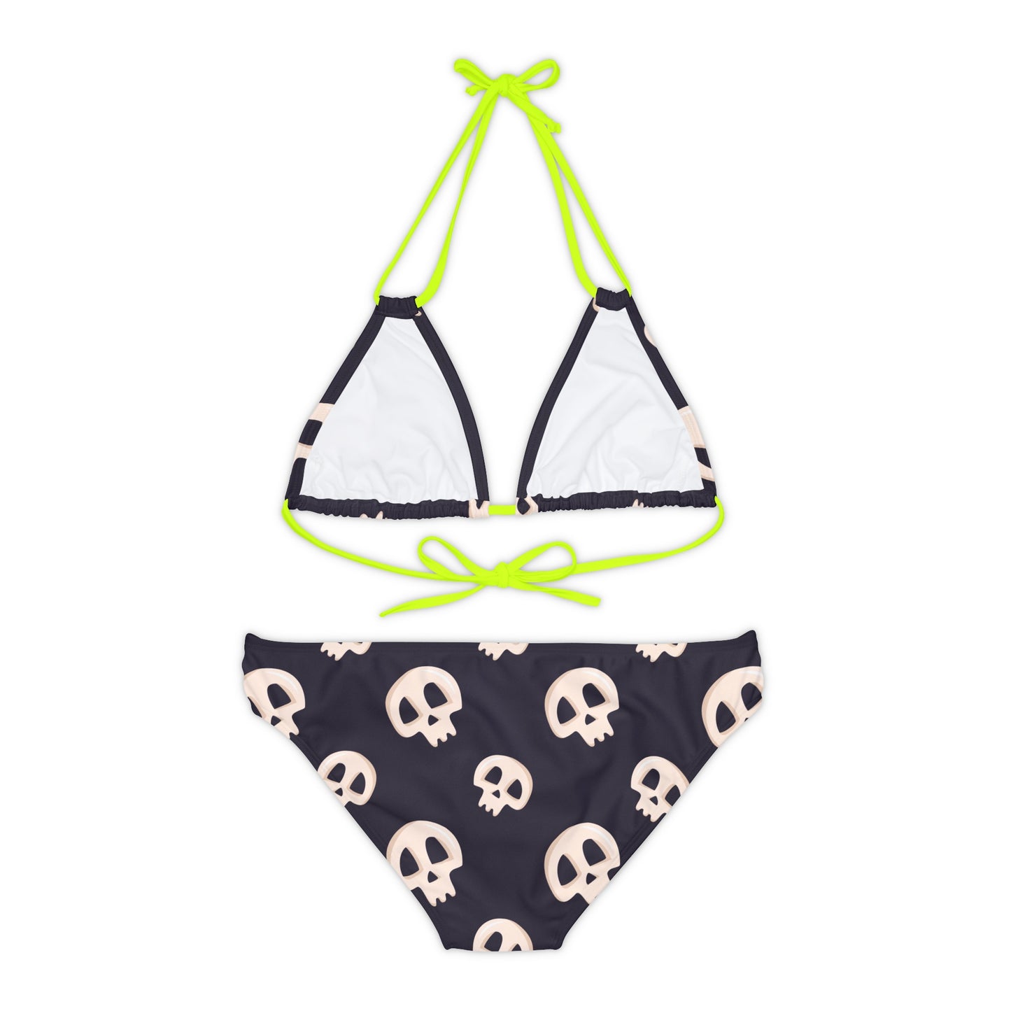 Black Skull Strappy Bikini Set
