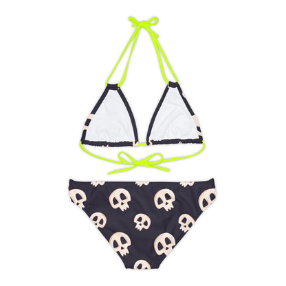 Black Skull Strappy Bikini Set