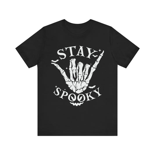 Stay Spooky Jersey unisex tee, Halloween Graphic Tee, Spooky Shirt, Trick or Treat Tee, Halloween Costume, Festive Gift