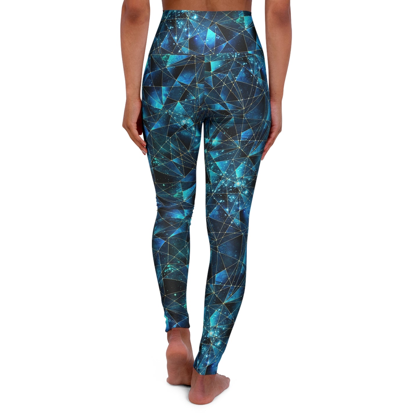 Blue Crystal High Waisted Yoga Leggings