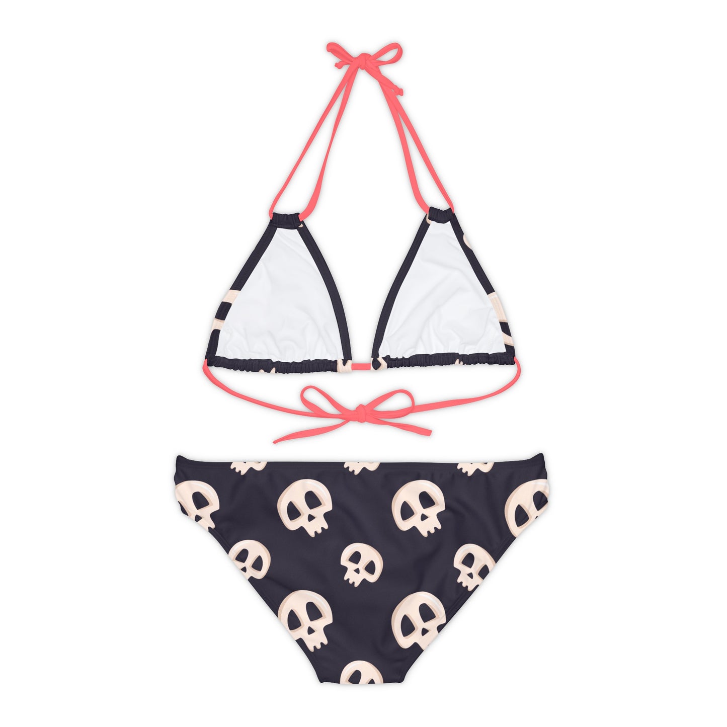 Black Skull Strappy Bikini Set