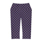 Skulls in Black and Purple Yoga Capri Leggings