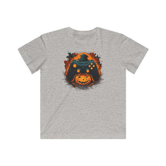Controller with jack-o-lantern Kids Fine Jersey Gaming Tee