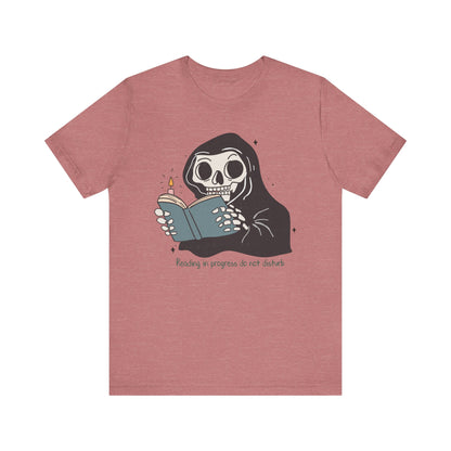 Reading in progress, do not disturb Unisex Jersey Short Sleeve Tee