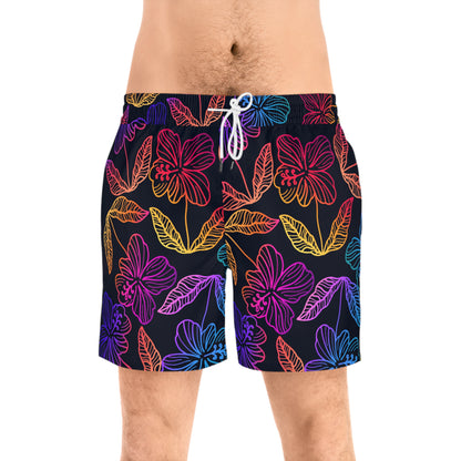 Rainbow Hibiscus Swim Shorts