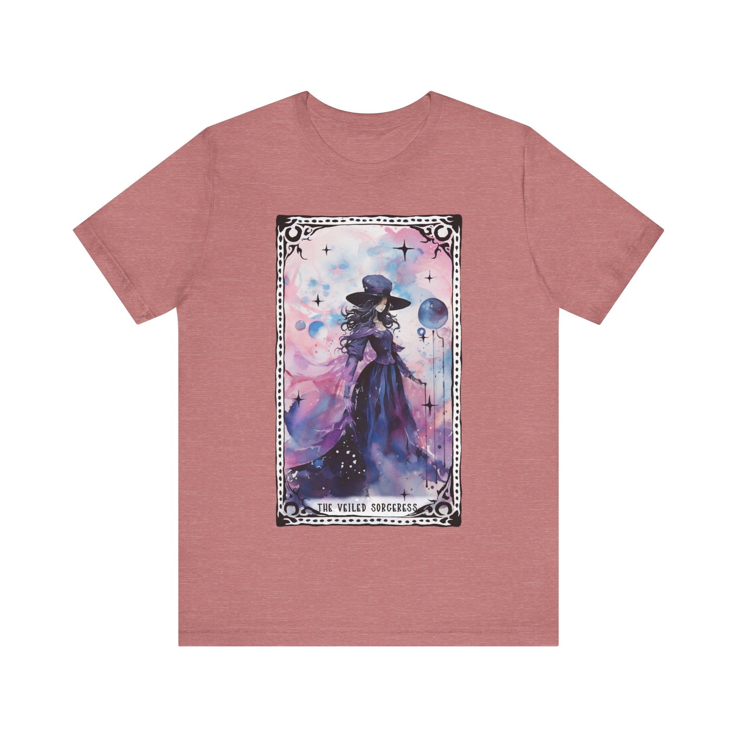 The Veiled Sorceress Jersey unisex tee, Halloween Graphic Tee, Spooky Shirt, Trick or Treat Tee, Halloween Costume, Festive Gift