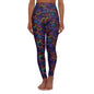 Rainbow hibiscus High Waisted Yoga Leggings