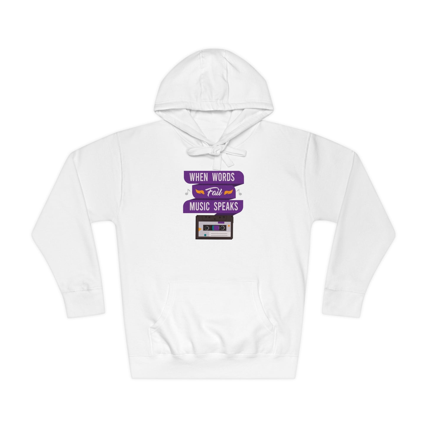 When Words Fail Unisex Fleece Hoodie, Fleece Hoodie Unisex, Comfortable Hooded Sweatshirt, Cozy Winter Wear, Gender-Inclusive Outerwear