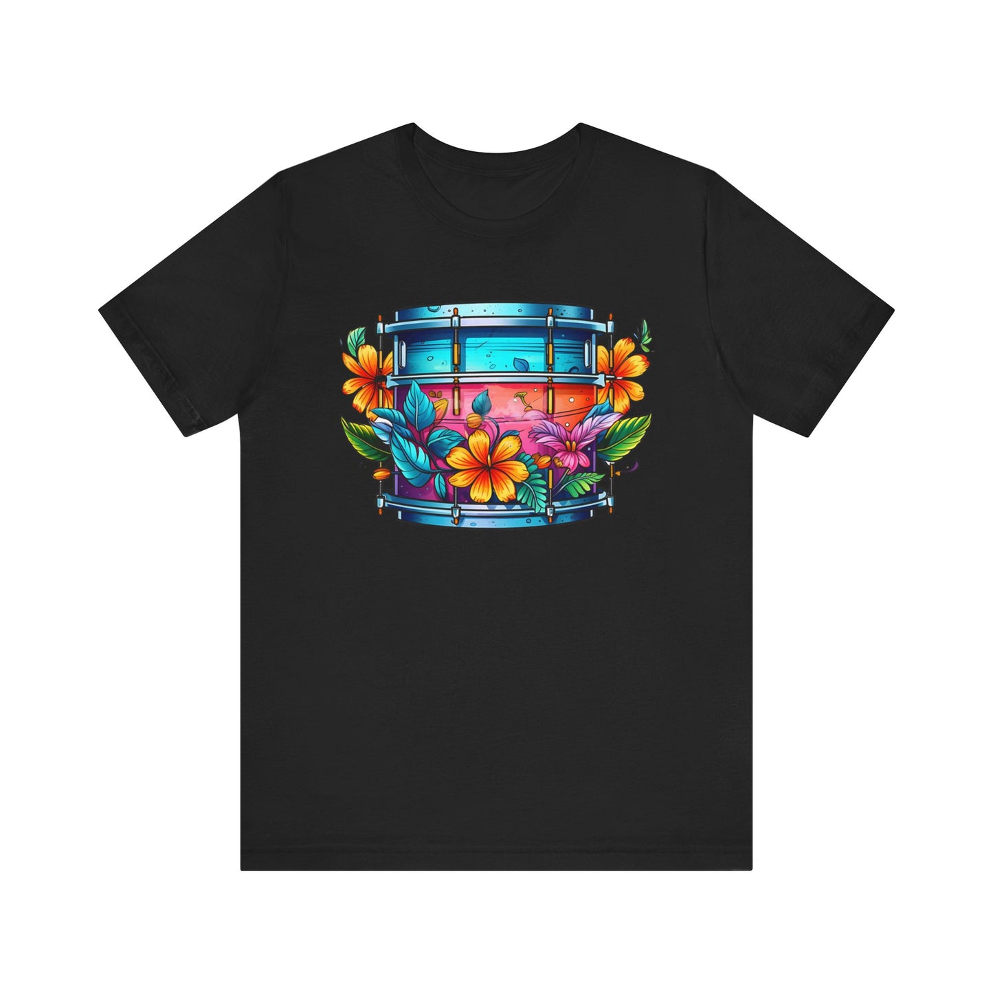 Retro 90's paint splatter drums Unisex Jersey Short Sleeve Tee