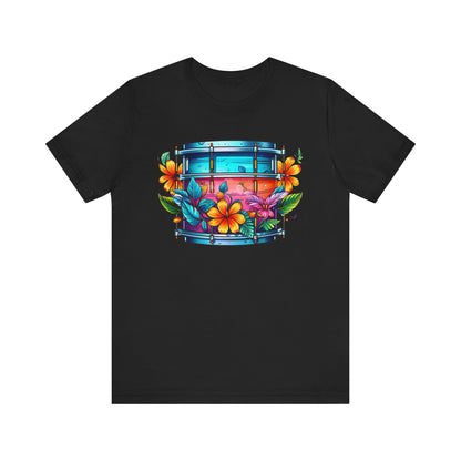 Retro 90's paint splatter drums Unisex Jersey Short Sleeve Tee