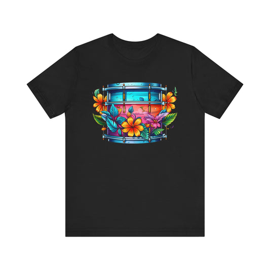 Retro 90's paint splatter drums Unisex Jersey Short Sleeve Tee
