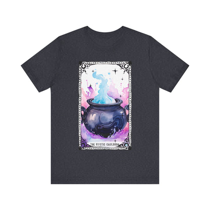 The Mystic Cauldron Jersey unisex tee, Halloween Graphic Tee, Spooky Shirt, Trick or Treat Tee, Halloween Costume, Festive Gift