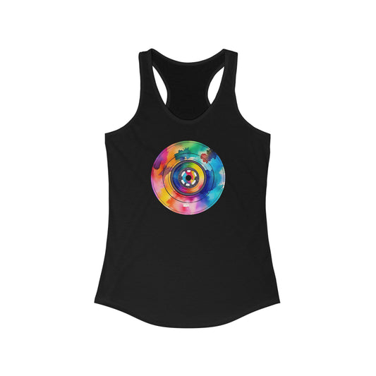 Watercolor Record Women's Ideal Racerback Tank