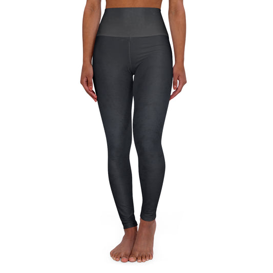 Grey grunge High Waisted Yoga Leggings