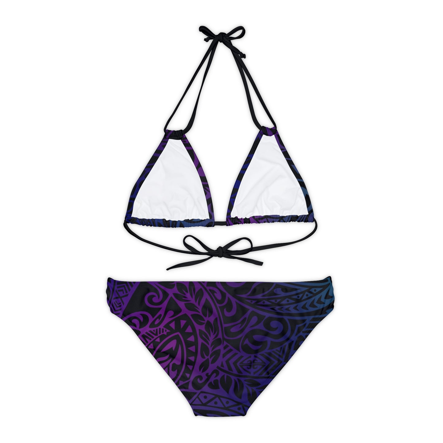 Jewel Tone Polynesian Tribal Strappy Bikini Set