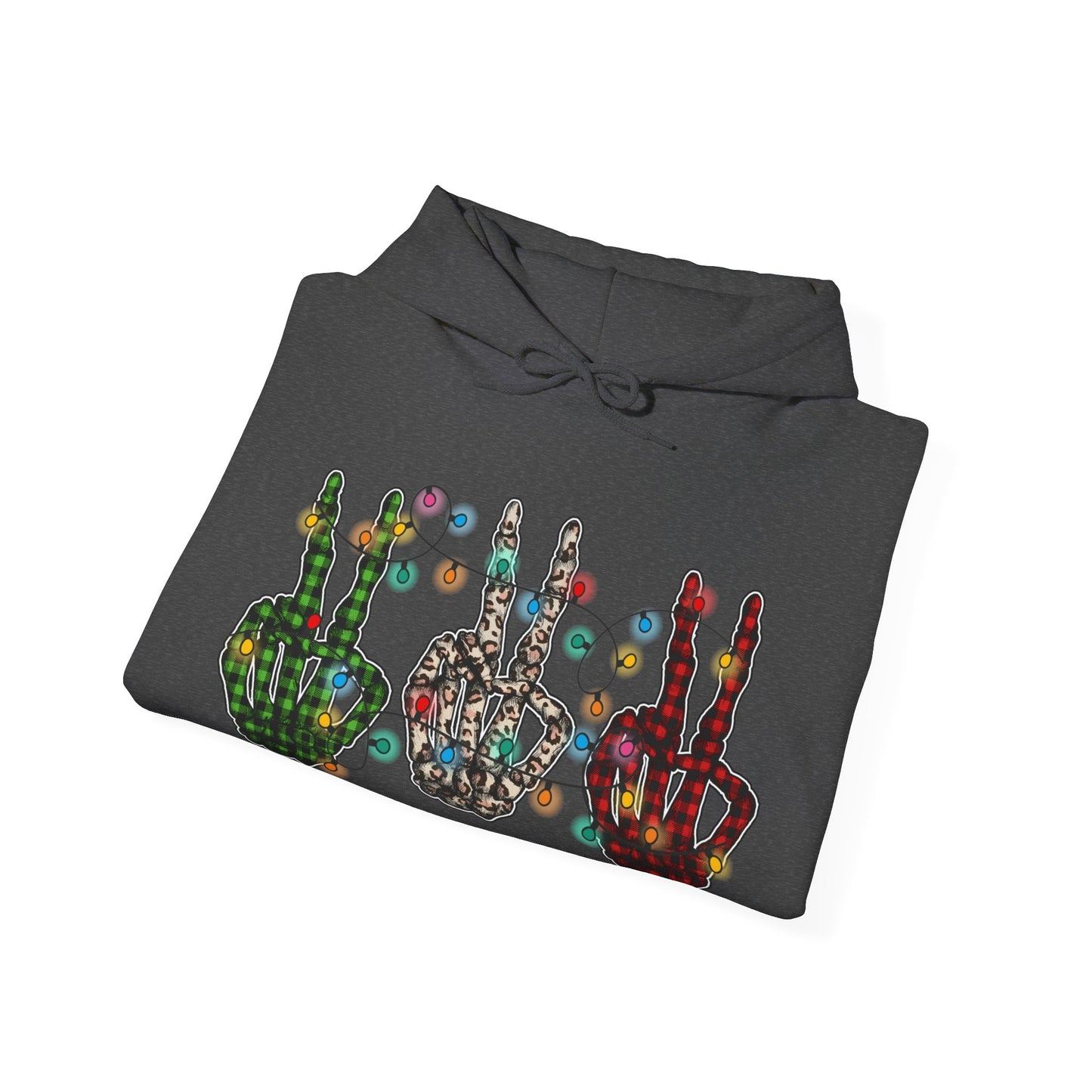Peace and Holiday Lights Unisex Heavy Blend™ Hooded Sweatshirt