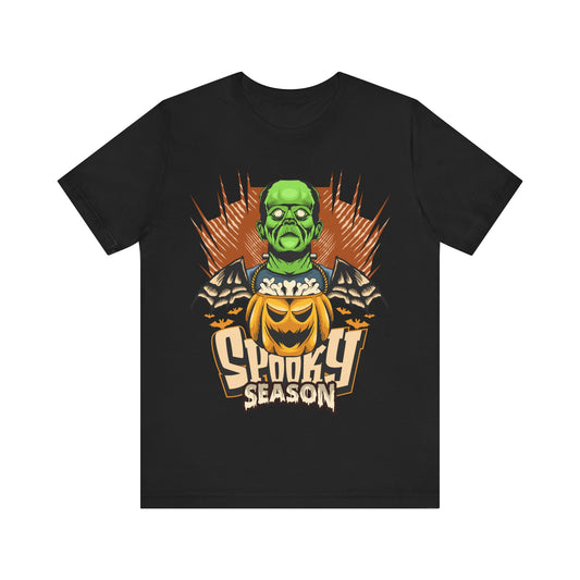 Spooky Season Jersey unisex tee, Halloween Graphic Tee, Spooky Shirt, Trick or Treat Tee, Halloween Costume, Festive Gift