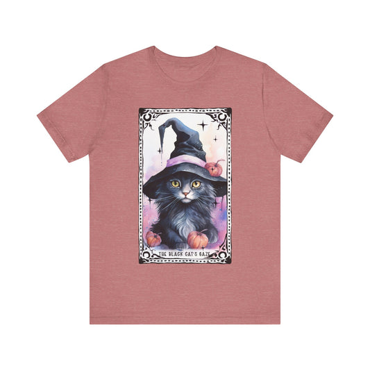 The Black Cats Gaze Jersey unisex tee, Halloween Graphic Tee, Spooky Shirt, Trick or Treat Tee, Halloween Costume, Festive Gift