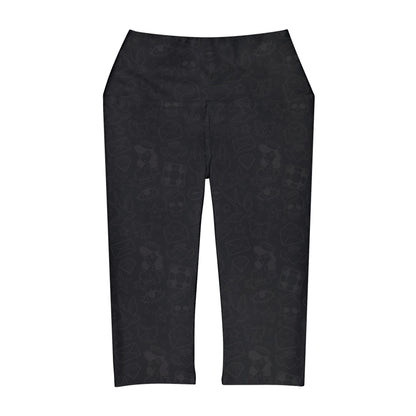 Sailor Jerry in black on black Yoga Capri Leggings