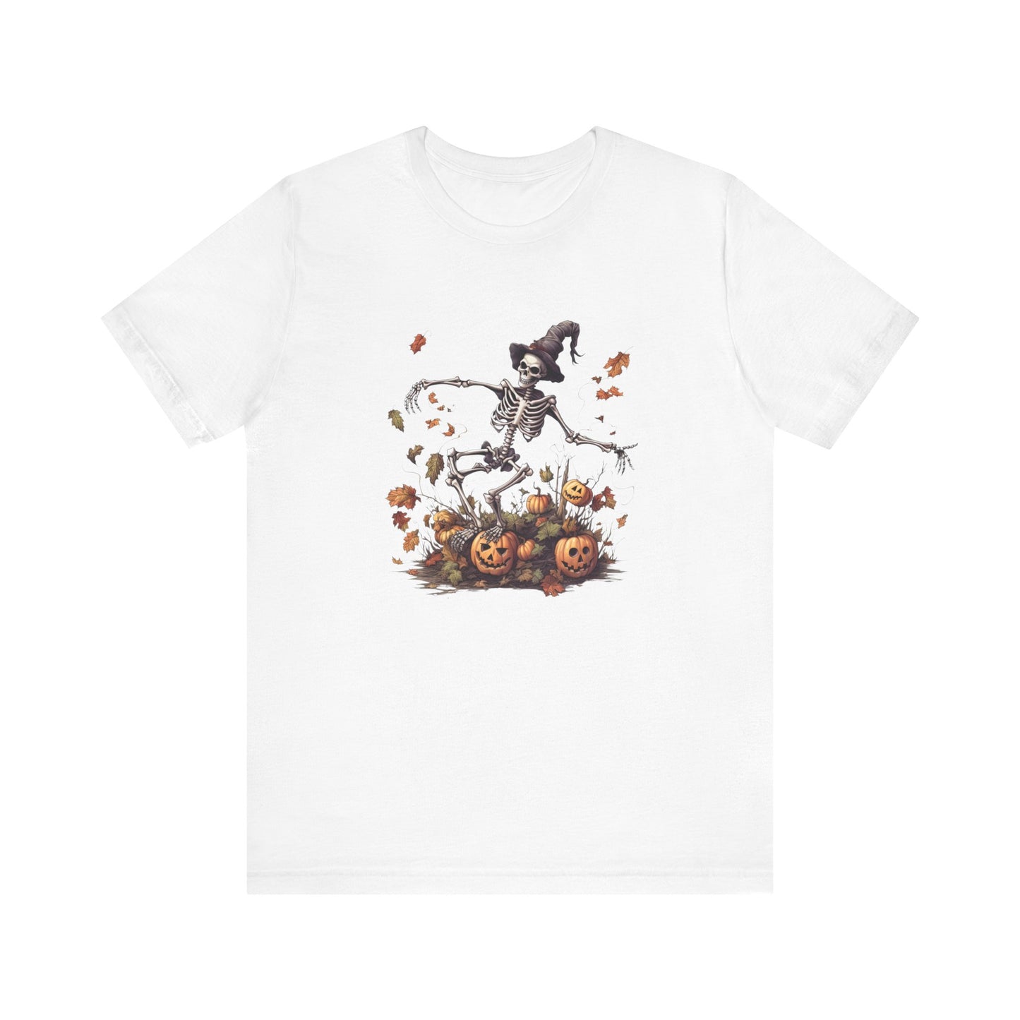 Skeleton with jack-o-lanterns 2 Unisex Jersey Short Sleeve Tee