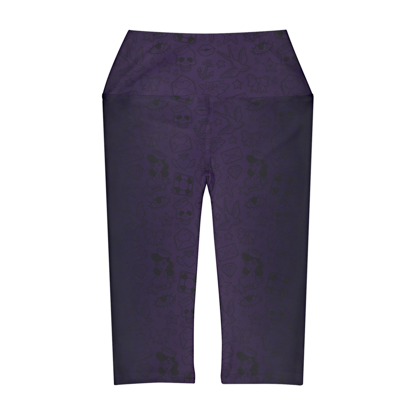 Sailor Jerry in Purple Yoga Capri Leggings