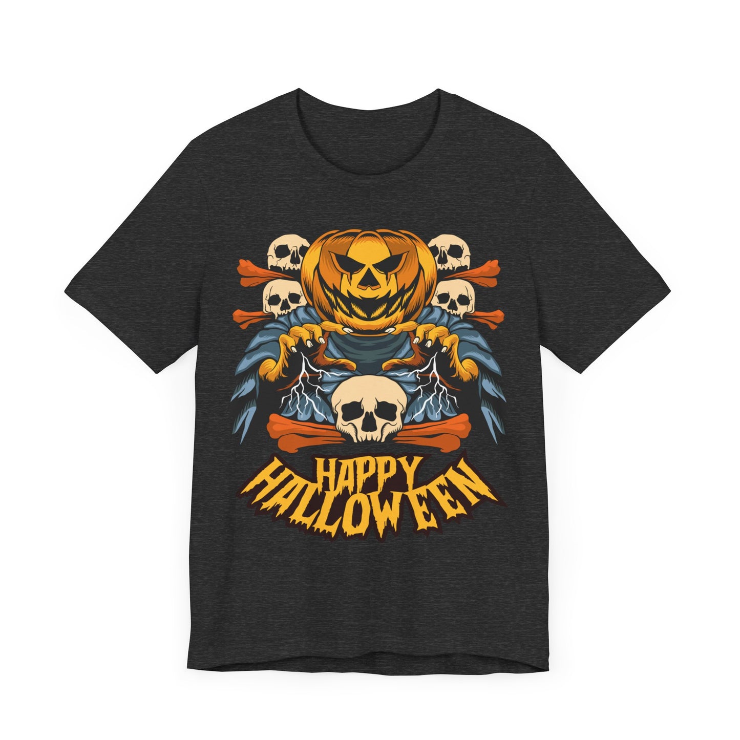 Happy Halloween Jack-o-lantern Jersey unisex tee, Halloween Graphic Tee, Spooky Shirt, Trick or Treat Tee, Halloween Costume, Festive Gift