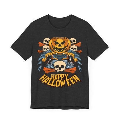 Happy Halloween Jack-o-lantern Jersey unisex tee, Halloween Graphic Tee, Spooky Shirt, Trick or Treat Tee, Halloween Costume, Festive Gift