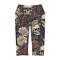 Skulls in rose bush Yoga Capri Leggings