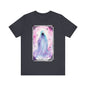 The Ghostly Veil Jersey unisex tee, Halloween Graphic Tee, Spooky Shirt, Trick or Treat Tee, Halloween Costume, Festive Gift