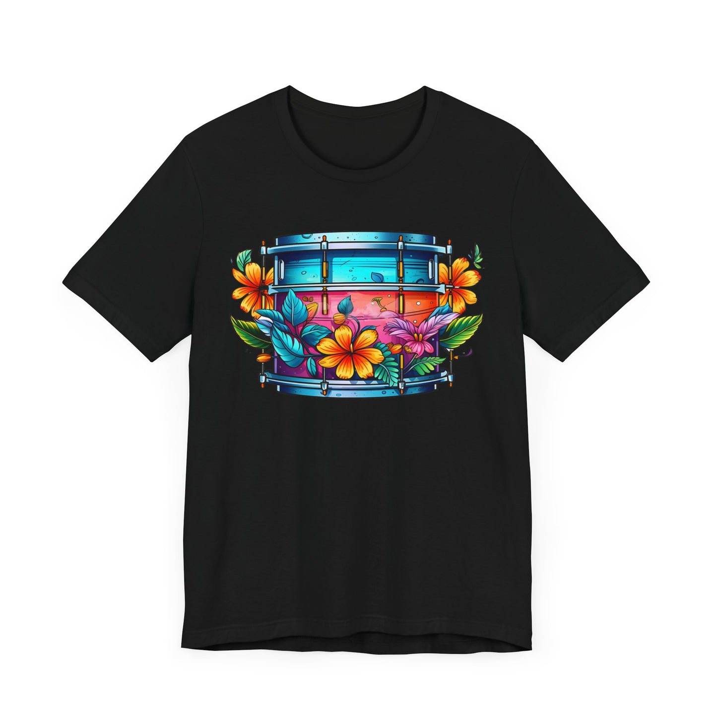 Retro 90's paint splatter drums Unisex Jersey Short Sleeve Tee