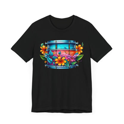 Retro 90's paint splatter drums Unisex Jersey Short Sleeve Tee