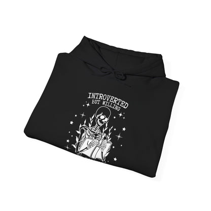 Introverted but willing to talk about spicy books Unisex Heavy Blend™ Hooded Sweatshirt