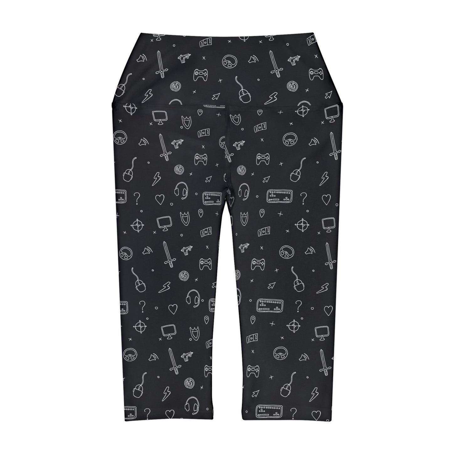 Gamer in black and grey Yoga Capri Leggings