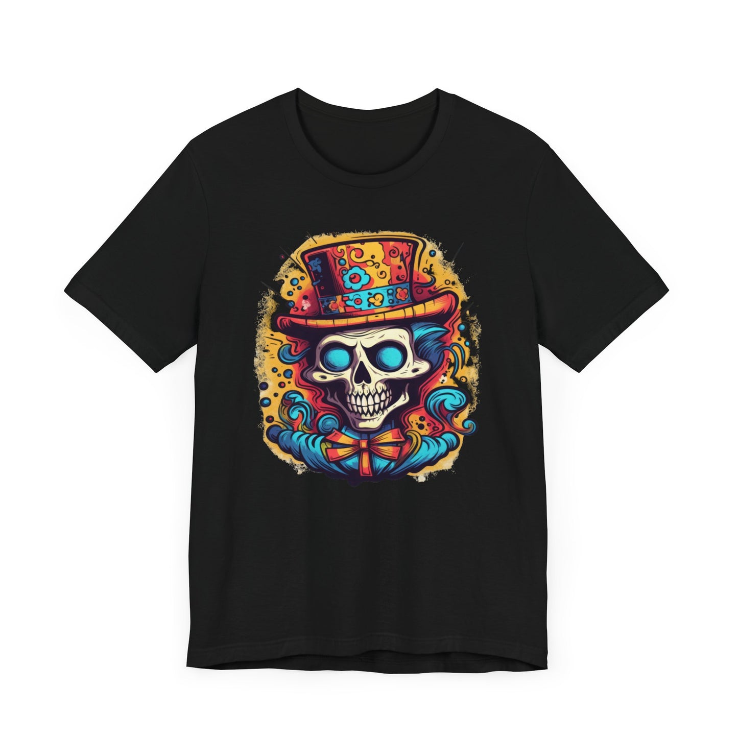 Skull with Top Hat Graffiti Unisex Jersey Short Sleeve Tee