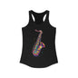 Paint splatter saxophone Women's Ideal Racerback Tank