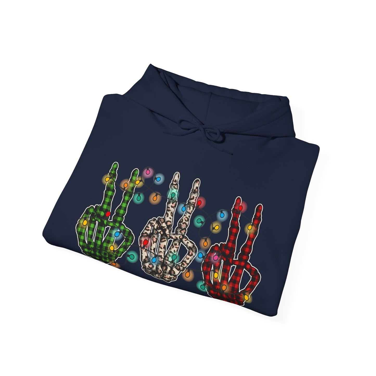 Peace and Holiday Lights Unisex Heavy Blend™ Hooded Sweatshirt
