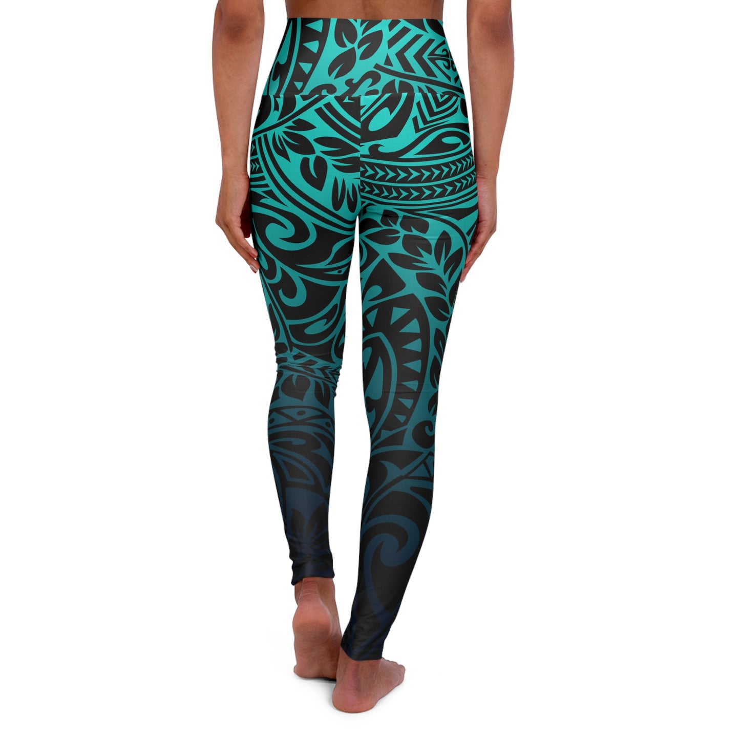 Teal Navy High Waisted Yoga Leggings
