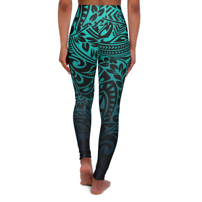Teal Navy High Waisted Yoga Leggings