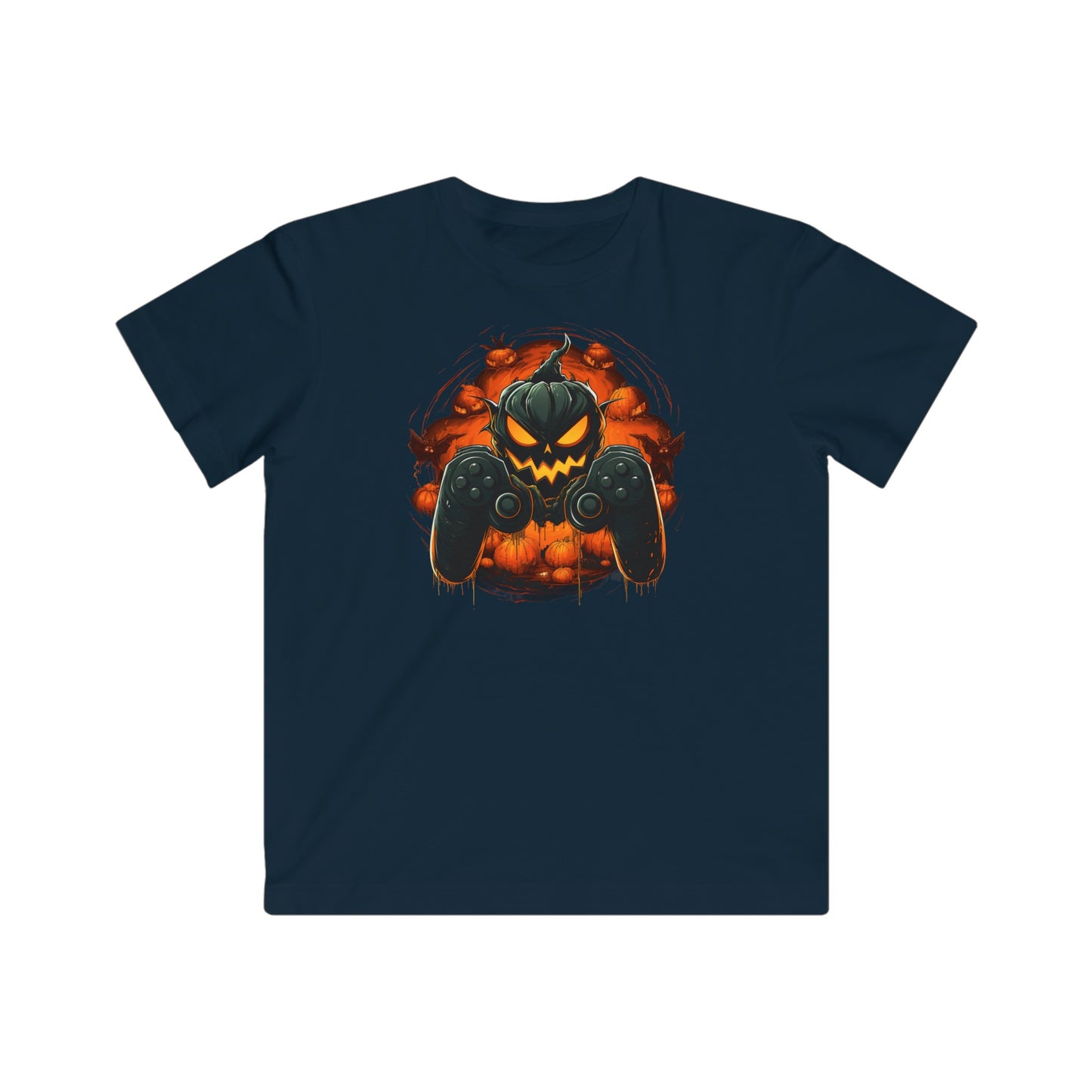 Controller with jack-o-lantern 2 Kids Fine Jersey Gaming Tee