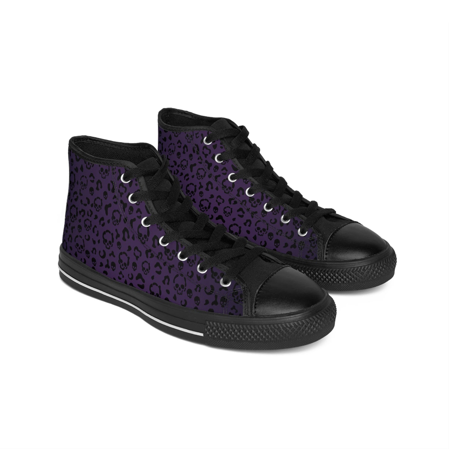 Cheetah Skulls in Purple Classic Sneakers