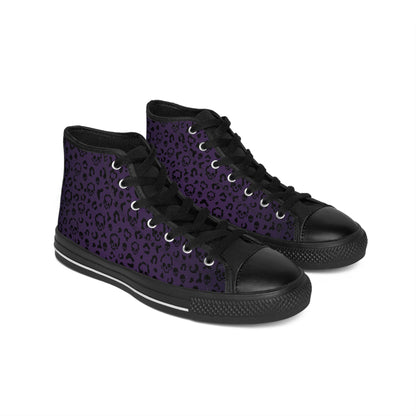 Cheetah Skulls in Purple Classic Sneakers