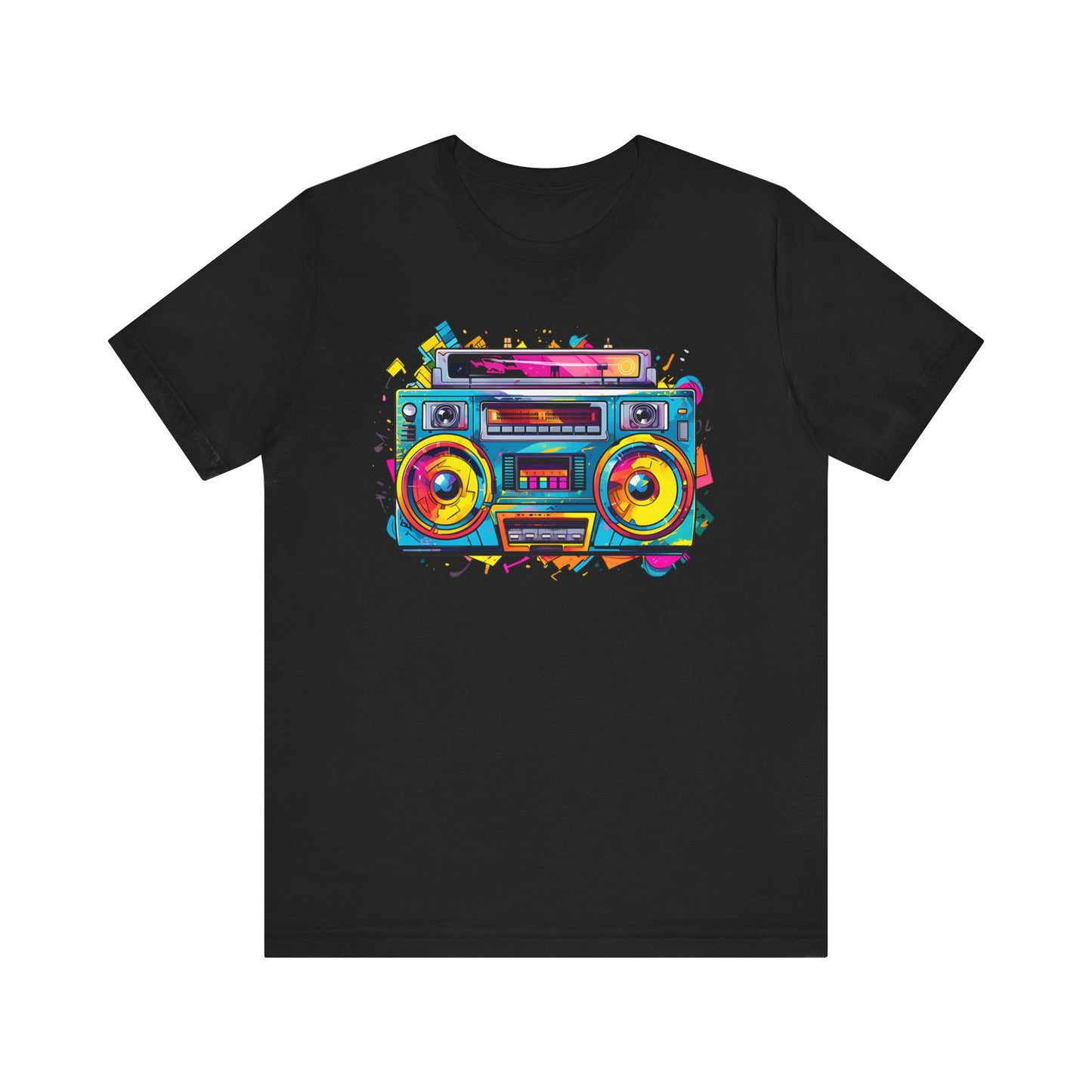 Paint Splatter Boombox 90's Unisex Jersey Short Sleeve Tee