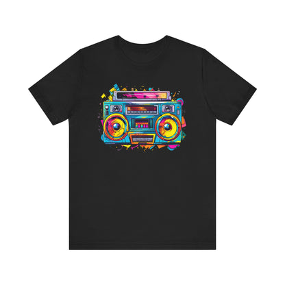 Paint Splatter Boombox 90's Unisex Jersey Short Sleeve Tee