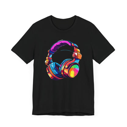 Retro 90's music Headphones 2 Unisex Jersey Short Sleeve Tee