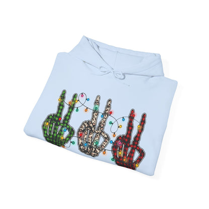 Peace and Holiday Lights Unisex Heavy Blend™ Hooded Sweatshirt
