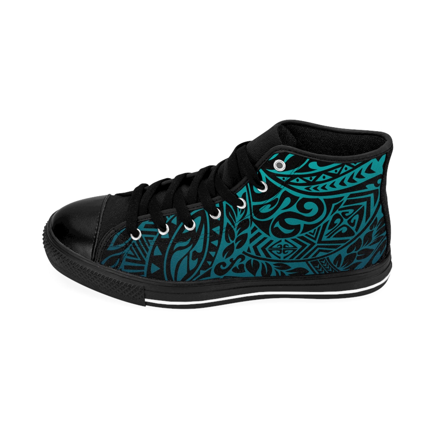 Women's Polynesian Tribal in Teal Classic Sneakers