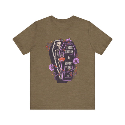 Thick thighs spooky vibes Jersey Short Sleeve Tee