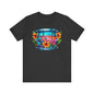 Retro 90's paint splatter drums Unisex Jersey Short Sleeve Tee
