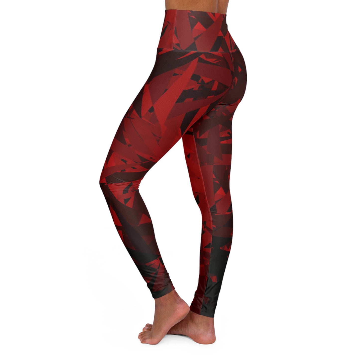 Red leaves Pattern High Waisted Yoga Leggings